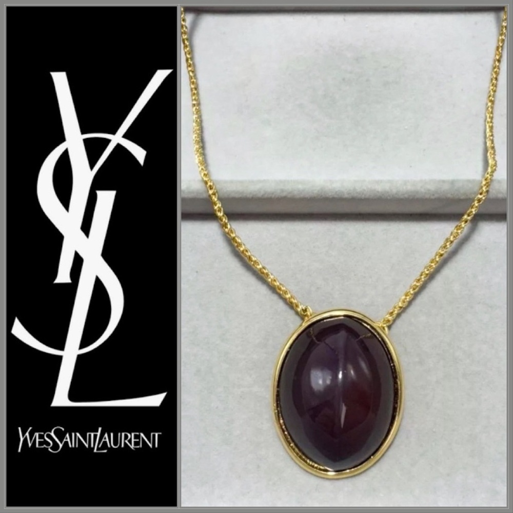 YVES SAINT LAURENT Vintage Gold Tone Necklace 18.5β - Picture 12 of 16